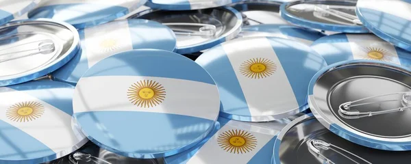 Аргентина Круглые Значки Флагом Страны Голосование Избирательная Концепция Иллюстрация — стоковое фото