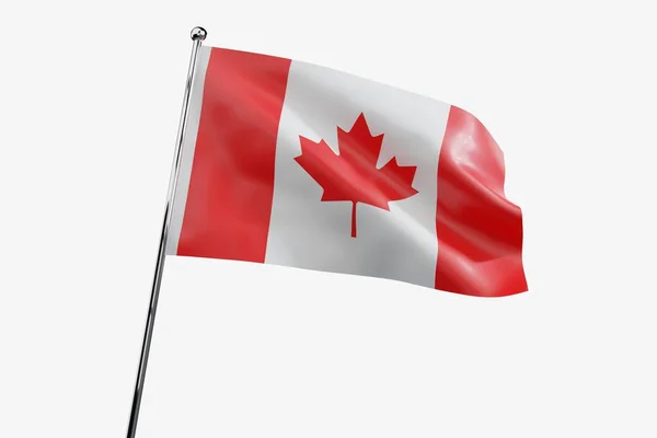 Канада Размахивание Флагом Ткани Белом Фоне Иллюстрация — стоковое фото