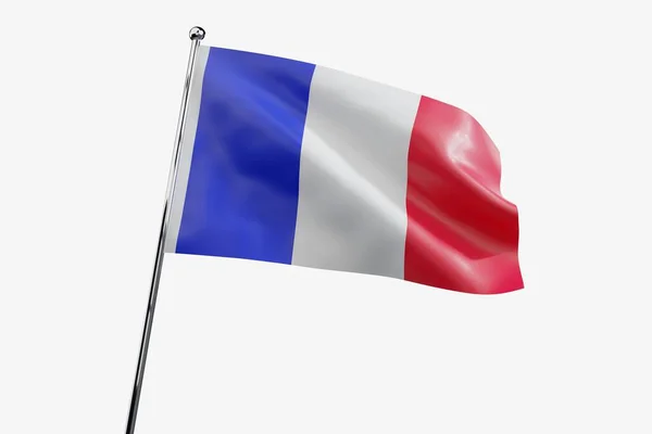 France Waving Fabric Flag Isolated White Background Illustration — Stock Photo, Image