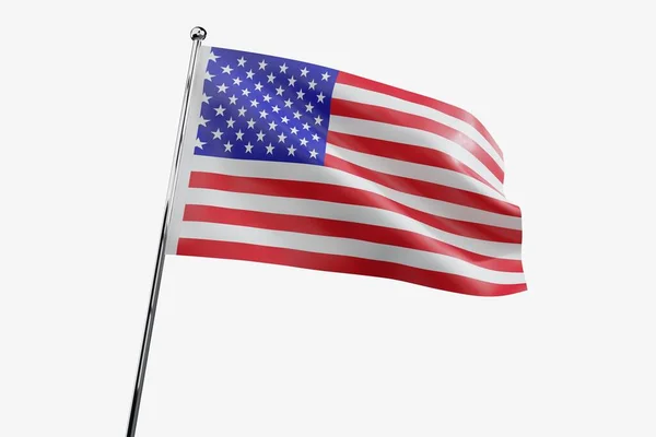 Abd Beyaz Arkaplanda Yalıtılmış Kumaş Bayrağı Sallama Illüstrasyon — Stok fotoğraf