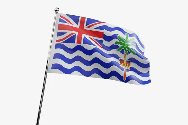 British Indian Ocean Territory Waving Fabric Flag Isolated White Background — Stock Photo, Image