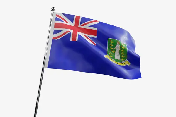 British Virgin Islands Waving Fabric Flag Isolated White Background Illustration — Stock Photo, Image