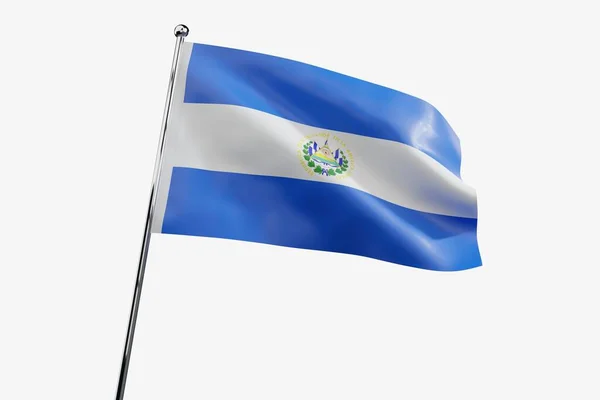 Salvador Acenando Bandeira Tecido Isolado Fundo Branco Ilustração — Fotografia de Stock