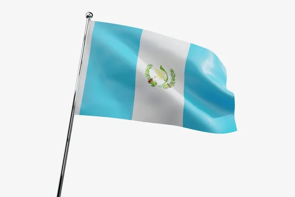 Guatemala Golvende Stof Vlag Geïsoleerd Witte Achtergrond Illustratie — Stockfoto