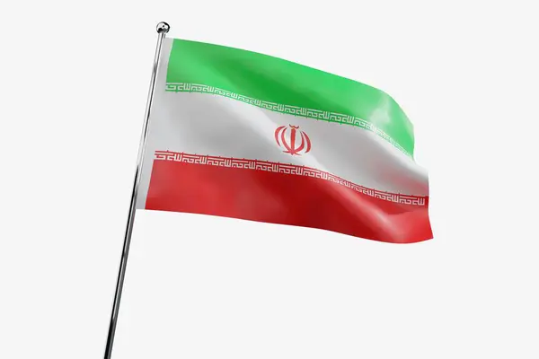 Iran Golvende Stof Vlag Geïsoleerd Witte Achtergrond Illustratie — Stockfoto
