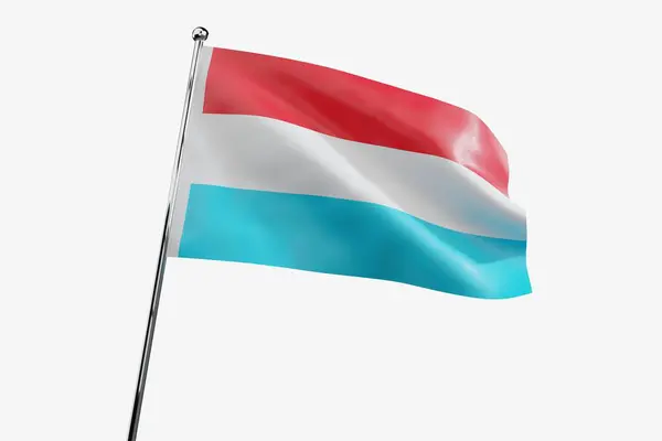 Люксембург Махаючий Тканинний Прапор Ізольований Білому Тлі Ілюстрація — стокове фото