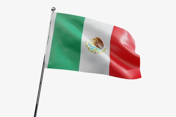 멕시코 배경에 웨이브 패브릭 플래그 일러스트레이션 — 스톡 사진