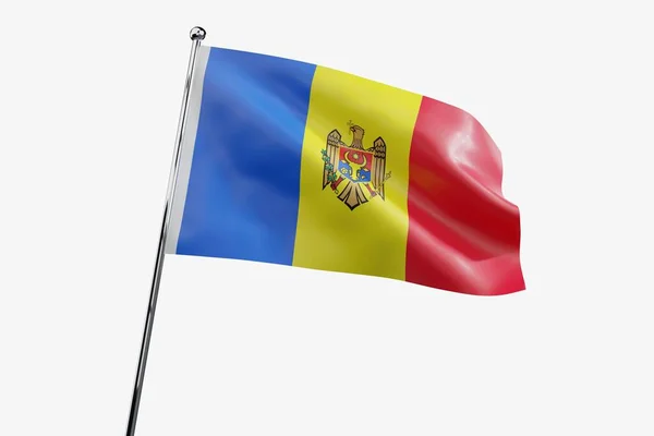 Moldova Waving Fabric Flag Isolated White Background Illustration — Stock Photo, Image