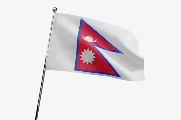 Nepal Flaga Tkaniny Falujące Izolowane Białym Tle Ilustracja — Zdjęcie stockowe