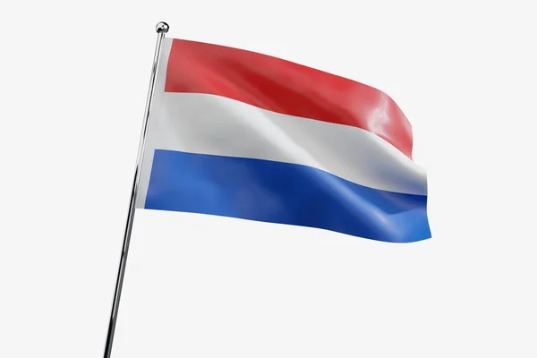 Hollanda Beyaz Zemin Üzerinde Yalıtılmış Kumaş Bayrak Sallama Illüstrasyon — Stok fotoğraf