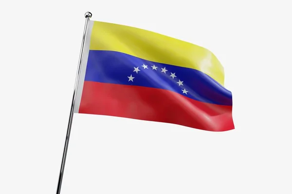 Venezuela Vlnění Textilie Vlajka Izolované Bílém Pozadí Ilustrace — Stock fotografie
