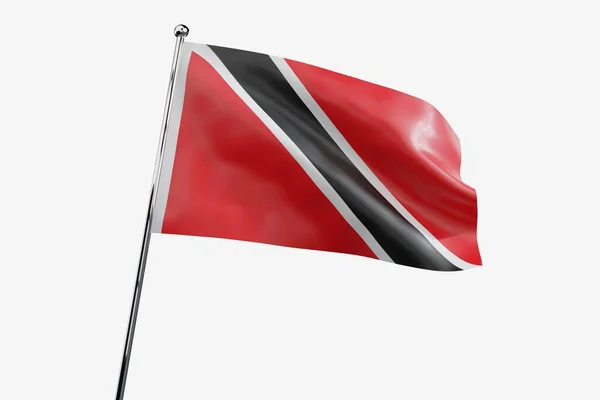 Тринидад Тобаго Размахивание Флагом Ткани Белом Фоне Иллюстрация — стоковое фото