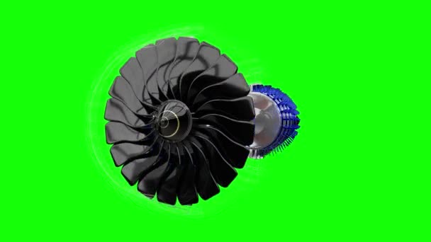 Jetmotor Inuti Delvis Wireframe Modell Animation 3840 2160 — Stockvideo
