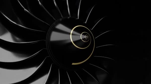 Rotating Jet Engine Blades Animation 3840 2160 — Stock Video