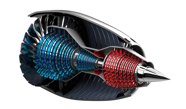 Реактивный Двигатель Внутри Белом Фоне Иллюстрация — стоковое фото