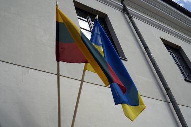 Litvanya ve Ukrayna tekstil bayrakları