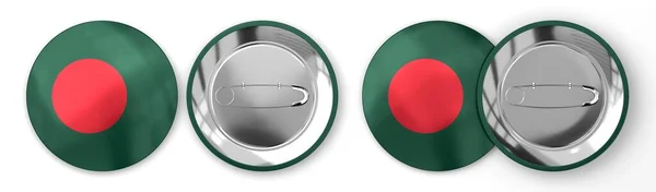 Bangladesh Emblemas Redondos Com Bandeira País Fundo Branco Ilustração — Fotografia de Stock
