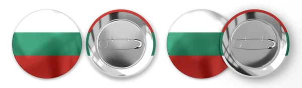 Bulgarije Ronde Badges Met Landvlag Witte Achtergrond Illustratie — Stockfoto