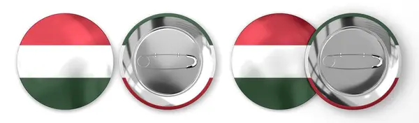 Hongarije Ronde Badges Met Landvlag Witte Achtergrond Illustratie — Stockfoto