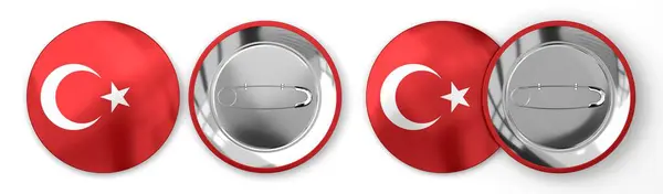 Turkey Badges Country Flag White Background Illustration — Stock Photo, Image