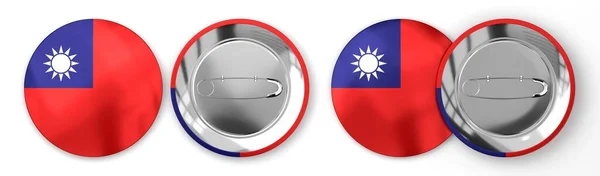 Tajwan Okrągłe Odznaki Flagą Kraju Białym Tle Ilustracja — Zdjęcie stockowe