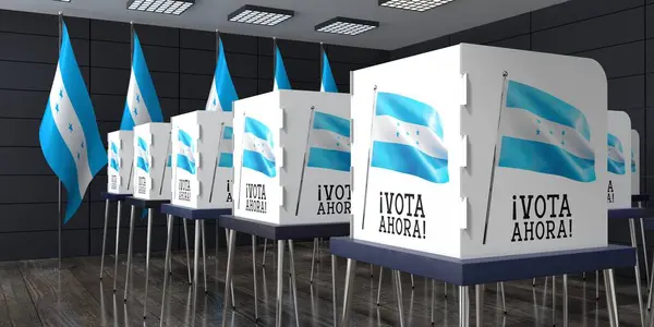 Honduras Seggio Elettorale Con Molte Cabine Elettorali Concetto Elezione Illustrazione — Foto Stock