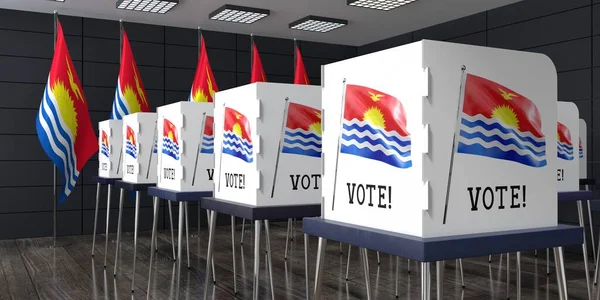 Kiribati Avstemningsstasjon Med Mange Stemmeboder Valgkonsept Illustrasjon – stockfoto