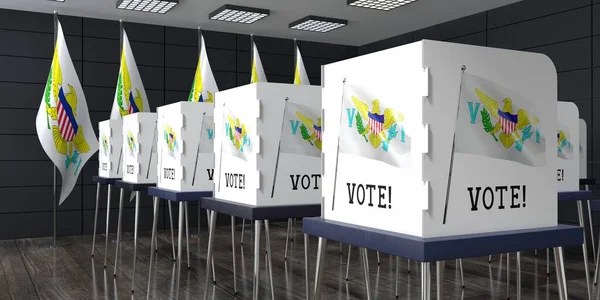 Amerykańskie Wyspy Dziewicze Lokal Wyborczy Wieloma Budkami Głosowania Koncepcja Wyborów — Zdjęcie stockowe