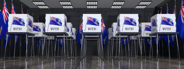 Ilhas Cayman Estação Votação Com Muitas Cabines Votação Conceito Eleição — Fotografia de Stock