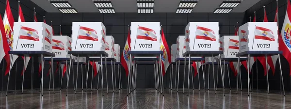 Polinésia Francesa Posto Votação Com Muitas Cabines Votação Conceito Eleitoral — Fotografia de Stock