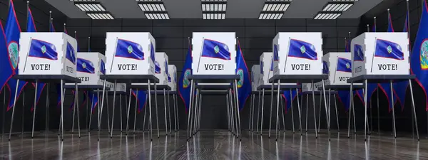 Guam Posto Votação Com Muitas Cabines Votação Conceito Eleitoral Ilustração — Fotografia de Stock