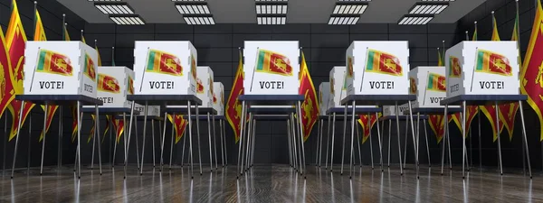 Sri Lanka Polling Station Many Voting Booths Election Concept Illustration — Stock Photo, Image
