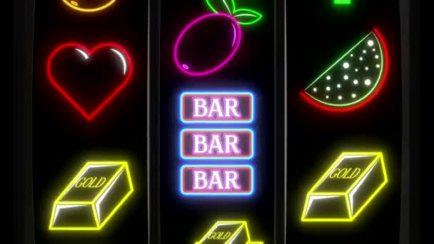 Игровой Автомат Классическим Джекпотом Казино Выигрышем Семи Номеров Анимация 3840 — стоковое видео