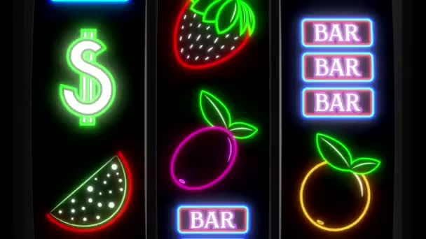 Máquina Tragamonedas Clásica Jackpot Casino Con Lingotes Oro Ganadores Animación — Vídeo de stock