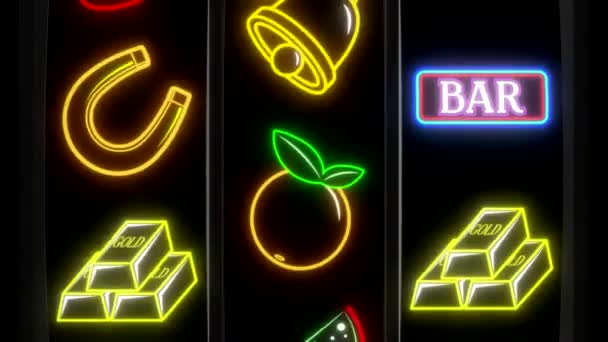 Classic Jackpot Slot Machine Casino Winning Diamond Gemstones Animation 3840 — Stock Video