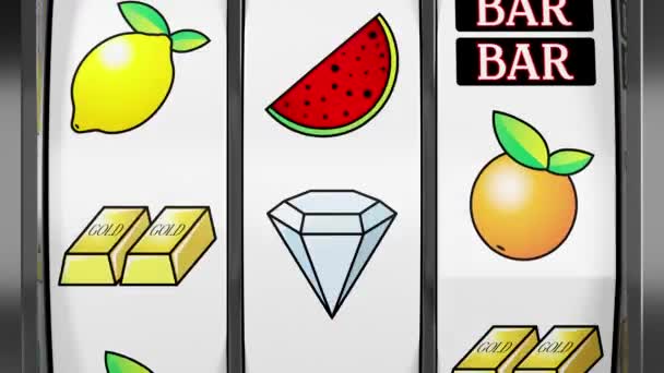 Máquina Tragaperras Clásica Jackpot Casino Con Signos Ganar Dólares Animación — Vídeo de stock