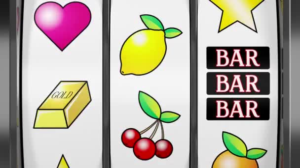 Klasický Jackpot Hrací Automat Kasinu Vítěznými Diamantovými Drahokamy Animace 3840 — Stock video