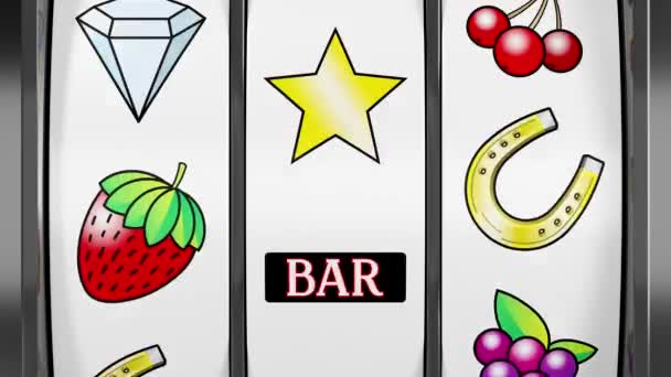Classic Jackpot Slot Machine Casino Winning Symbols Animation 3840 2160 — Stock Video