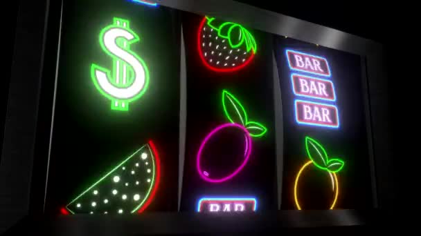 Klassieke Jackpot Slot Machine Casino Met Winnende Gouden Ingots Animatie — Stockvideo