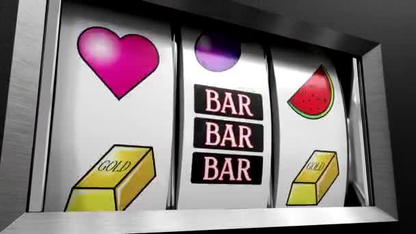 Klasický Jackpot Hrací Automat Kasinu Vylosovanými Sedmi Čísly Animace 3840 — Stock video