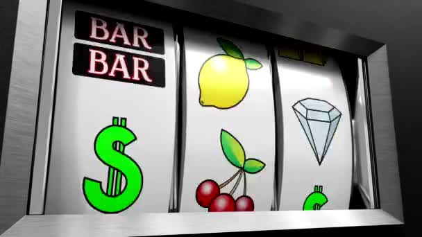 Mesin Slot Jackpot Klasik Kasino Dengan Memenangkan Emas Ingots Animation — Stok Video