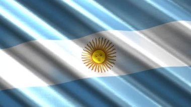 Arjantin - sallanan tekstil bayrağı - 3D 4k dikişsiz döngü animasyonu (3840 x 2160 px)