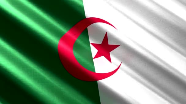 Algeria Sventola Bandiera Tessile Animazione Loop Senza Soluzione Continuità 3840 — Video Stock