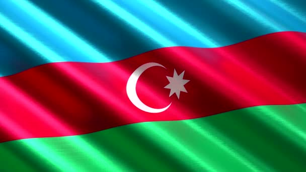Azerbaigian Sventola Bandiera Tessile Animazione Loop Senza Soluzione Continuità 3840 — Video Stock