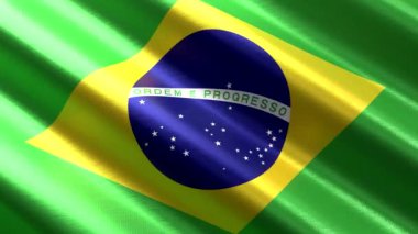 Brezilya - sallanan tekstil bayrağı - 3D 4k dipsiz döngü animasyonu (3840 x 2160 px)