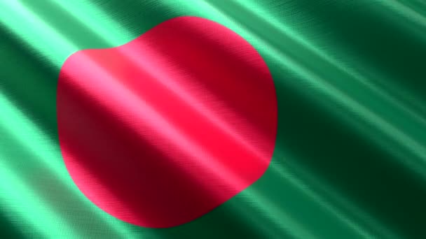 孟加拉国 挥动纺织品国旗 4K无缝循环动画 3840X2160Px — 图库视频影像