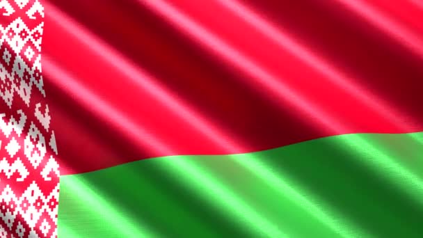 白俄罗斯 挥动纺织品国旗 4K无缝循环动画 3840X2160Px — 图库视频影像