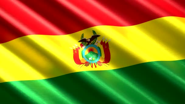 Bolivia Sventola Bandiera Tessile Animazione Loop Senza Soluzione Continuità 3840 — Video Stock