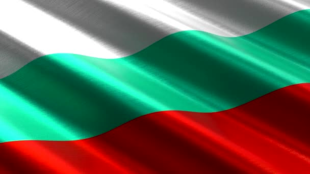 保加利亚 挥动纺织品国旗 4K无缝循环动画 3840X2160Px — 图库视频影像