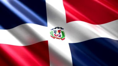 Dominik Cumhuriyeti - sallanan tekstil bayrağı - 3D 4k dipsiz döngü animasyonu (3840 x 2160 px)